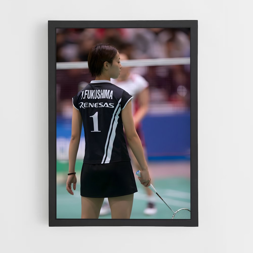 Poster Yuki de fukushima – affiche Badminton (vue 2)